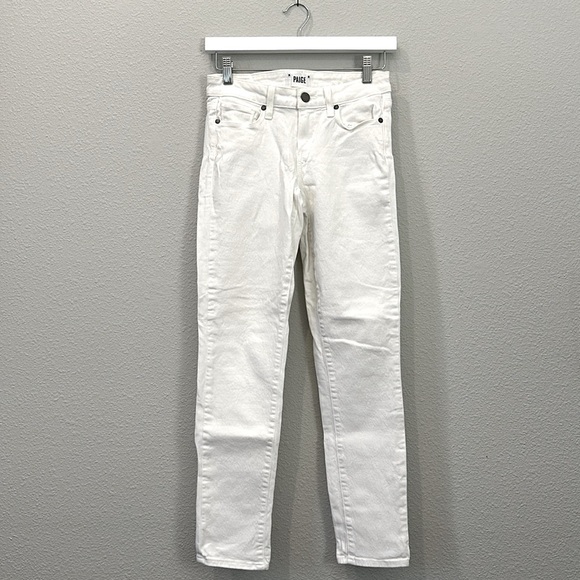 PAIGE Denim - Skyline Ankle Peg Mid-Rise White Skinny Jeans
